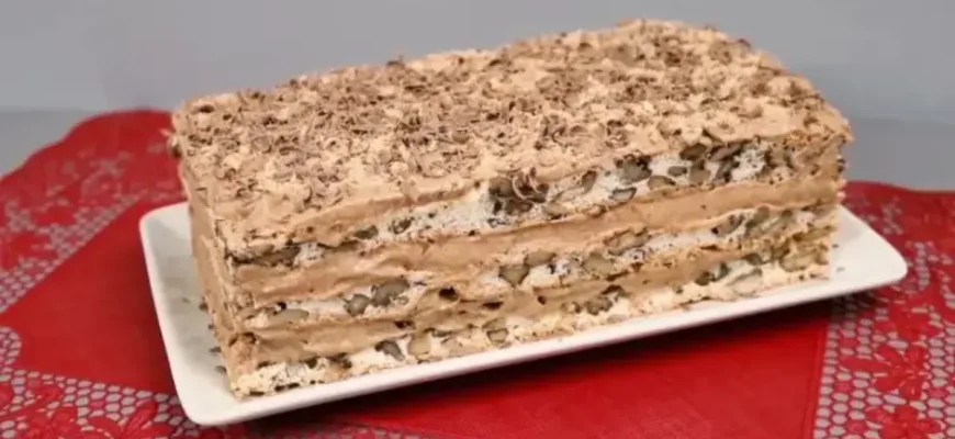Tort cu blaturi din bezea cu nucă