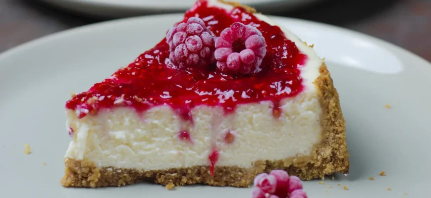 Cheesecake cu zmeură fără coacere