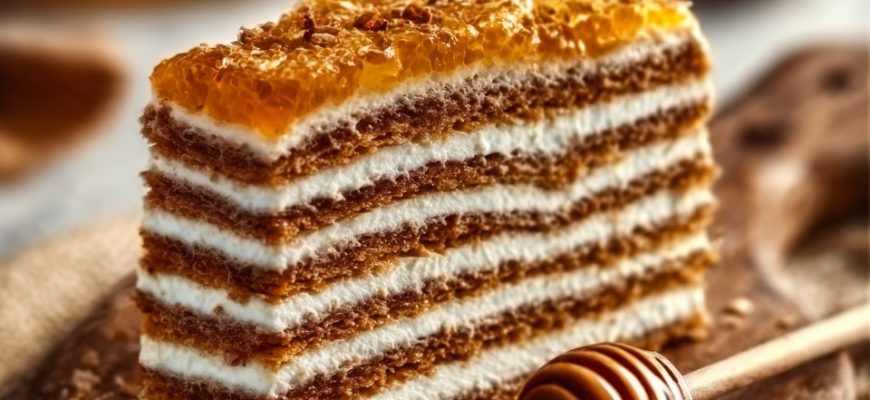 Tort Medovik cu miere și cremă fină – Gustul autentic al copilăriei
