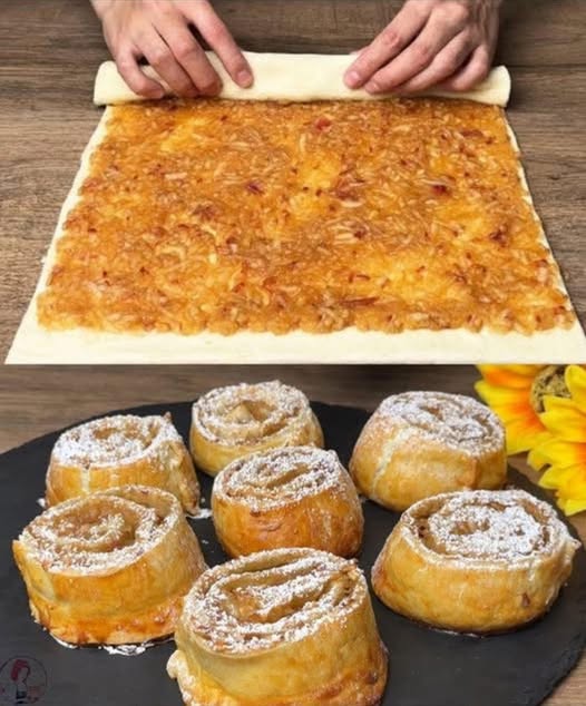 Dacă aveți aluat foietaj și 2 mere, pregătiți un desert delicios în doar 10 minute, perfect pentru fiecare zi...