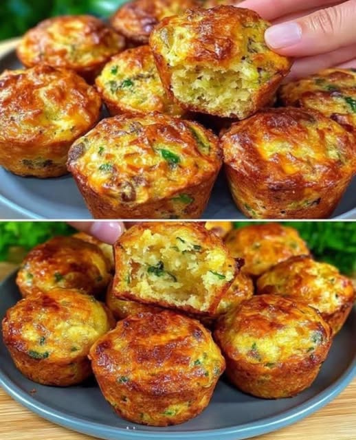Delicioase brioșe sărate cu dovlecei