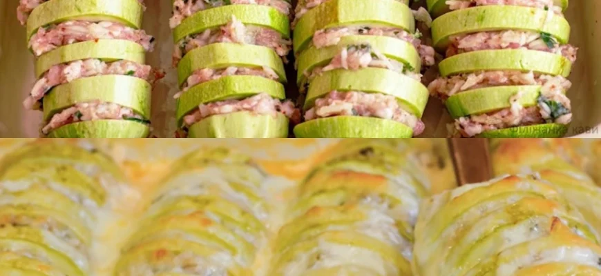 Dovlecei copți la cuptor - cu carne tocată incredibil de delicioși