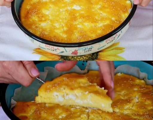 Plăcintă ușoară cu brânză, gata în 5 minute… Bate ingredientele și coace – fără foi, dar atât de gustoasă și irezistibilă…