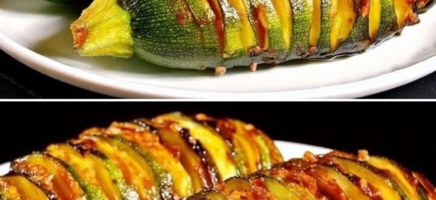 Dovlecei Hasselback cu 2 ingrediente