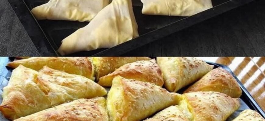 Plăcinte triunghi cu brânză