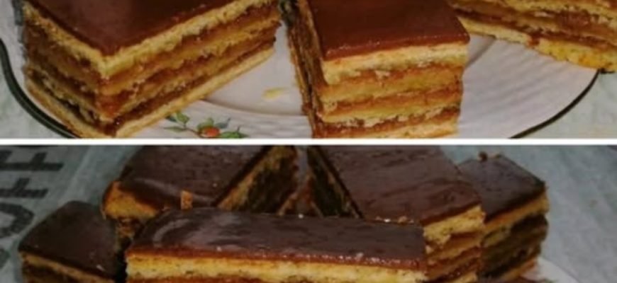 Prăjitura celor 4 foi cu gem și nucă – un deliciu clasic în haină de ciocolată