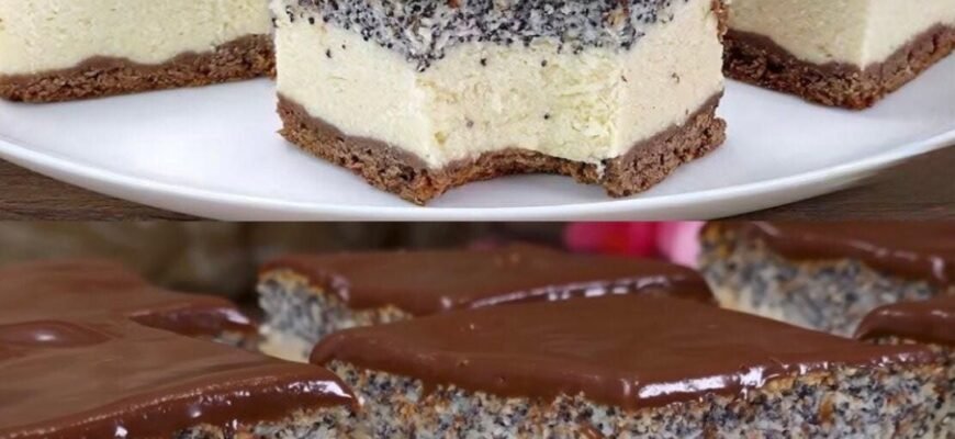 Tort cu mac și ganache de ciocolată