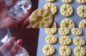 Biscuiți cu unt modelați cu ajutorul paharului