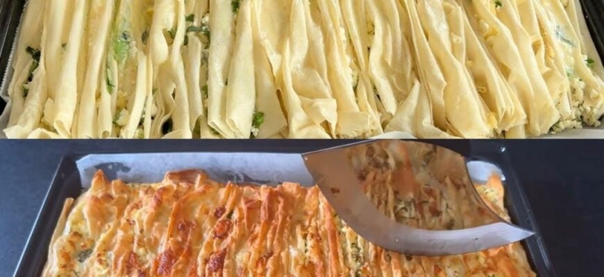 Borek cu feta și pătrunjel, cu brânză