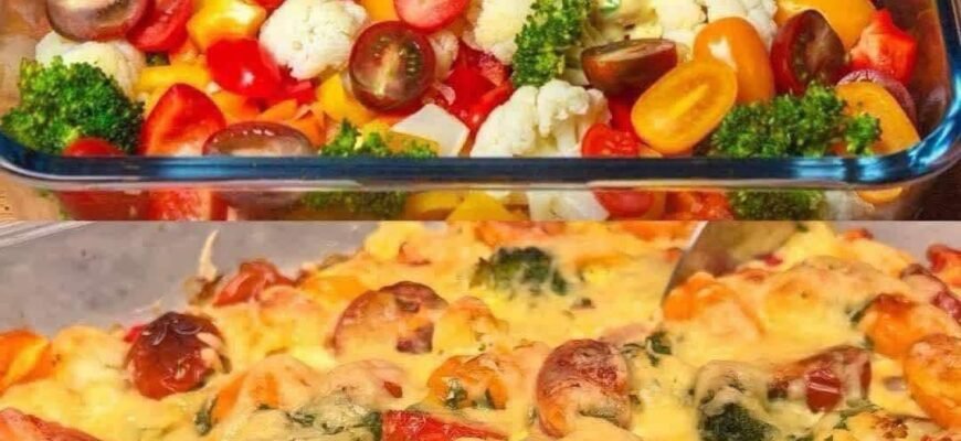 Caserolă de legume cu broccoli și conopidă