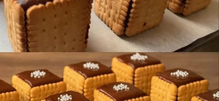 Cuburi cu ciocolată și biscuiți