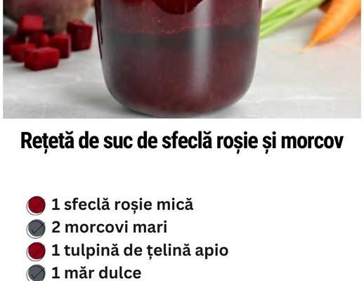 Rețetă de Suc de Sfeclă Roșie și Morcov