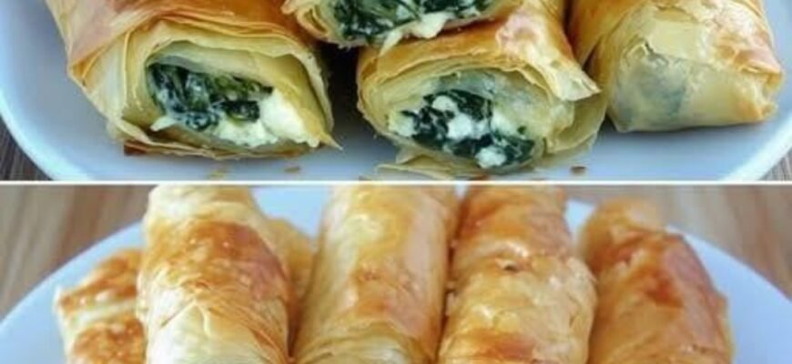 Rulouri crocante cu spanac și brânză