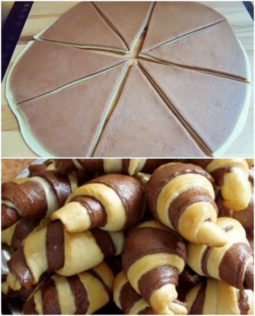 Cornulețe bicolore fragede și delicioase