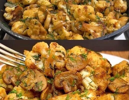 De-ți lingi degetele! Conopidă delicioasă cu ciuperci — o combinație irezistibilă