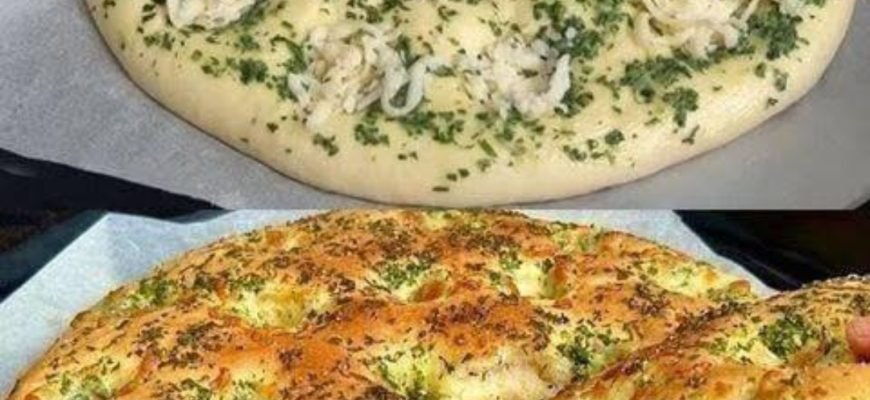 Aluat cu umplutură de unt, pătrunjel și brânză