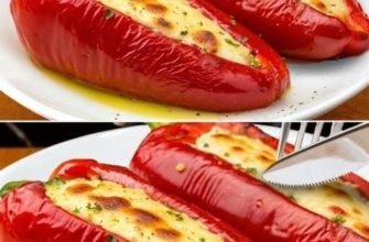 Ardei roșii umpluți cu orez și brânză