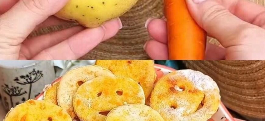 Fețe zâmbitoare crocante din cartof și morcov