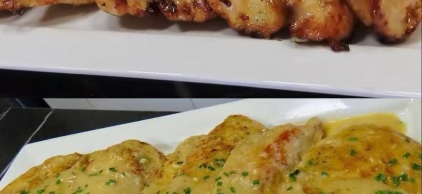 Piept de pui suculent în sos cremos irezistibil