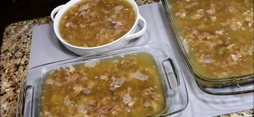 Piftie de porc tradițională limpede și bine închegată