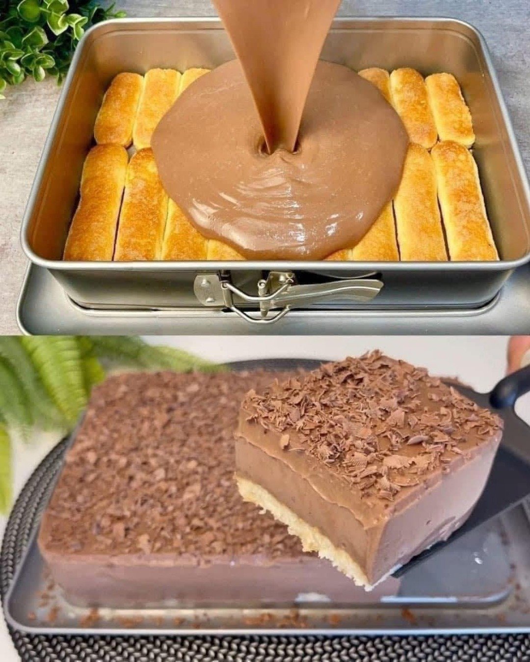 Prăjitură cu Biscuiți și Cremă de Ciocolată