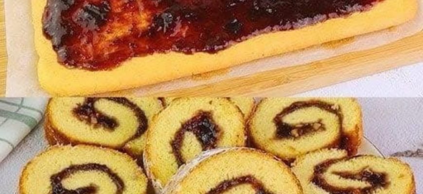 RULADĂ PUFOASĂ ȘI CROCANĂ CU GEM DE PRUNE ȘI NUCI