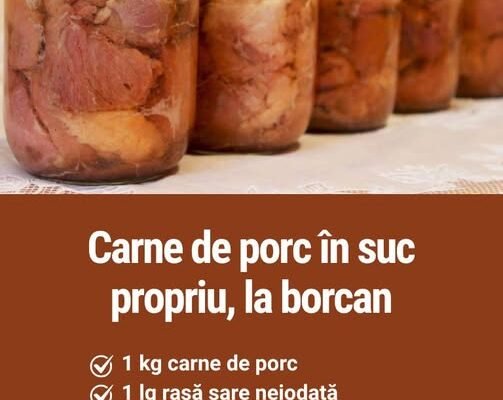 Carne de porc în suc propriu, la borcan