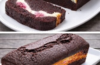 Chec cu ciocolată și cu un strat cremos de brânză