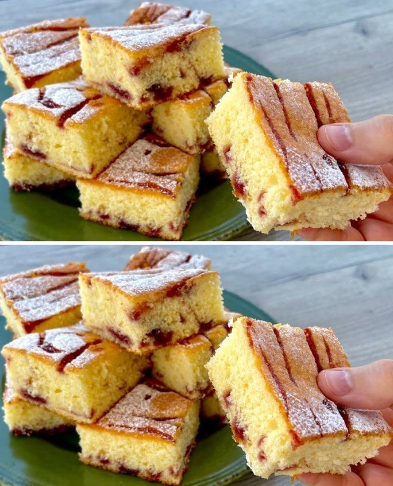 prăjitura pufoasă cu gem