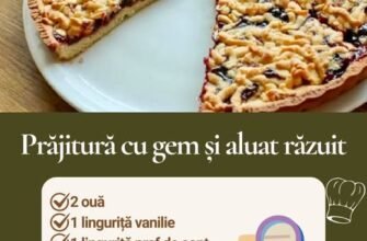 Prăjitura copilăriei cu gem și aluat răzuit