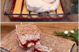 Prăjitură cu zmeură, ricotta și pișcoturi