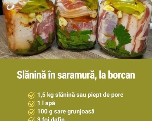 Slănină aromată, în saramură
