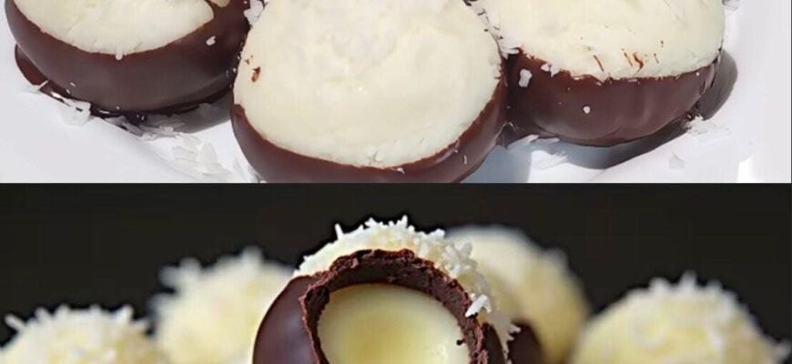 Biluțe de ciocolată cu cocos în 5 minute