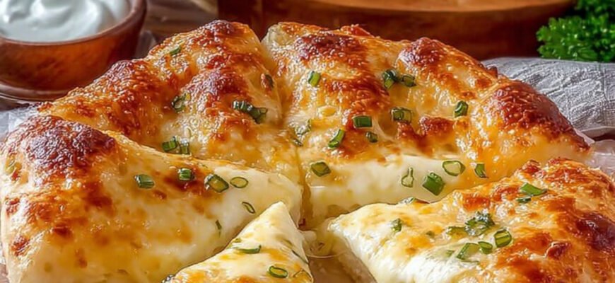 Pâine mediteraneană cu brânză, feta și cașcaval