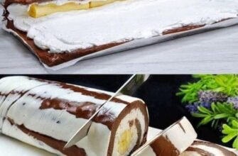 Ruladă rapidă cu biscuiți Plazma și banane