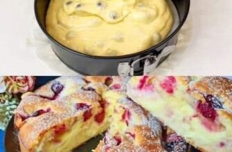 tort cu vișine și budincă de vanilie