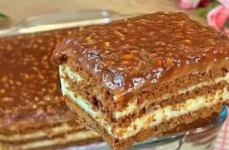 Tort fără coacere cu bază din biscuiți și cremă de ciocolată