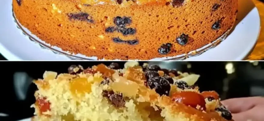 Tort Tradițional de Crăciun cu Fructe Confiate