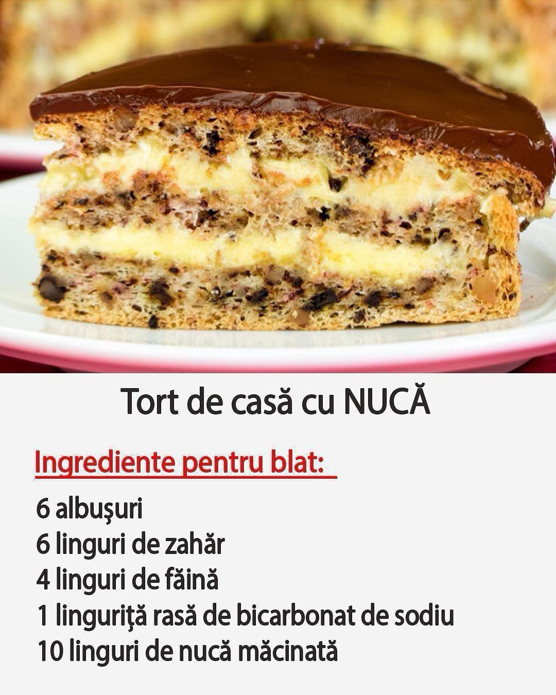 Tort de casă cu nucă Tort de casă cu nucă
