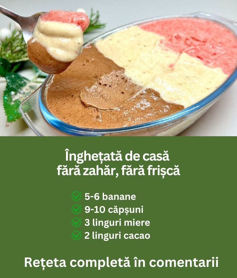 Înghețată de casă (fără zahăr, fără frișcă)
