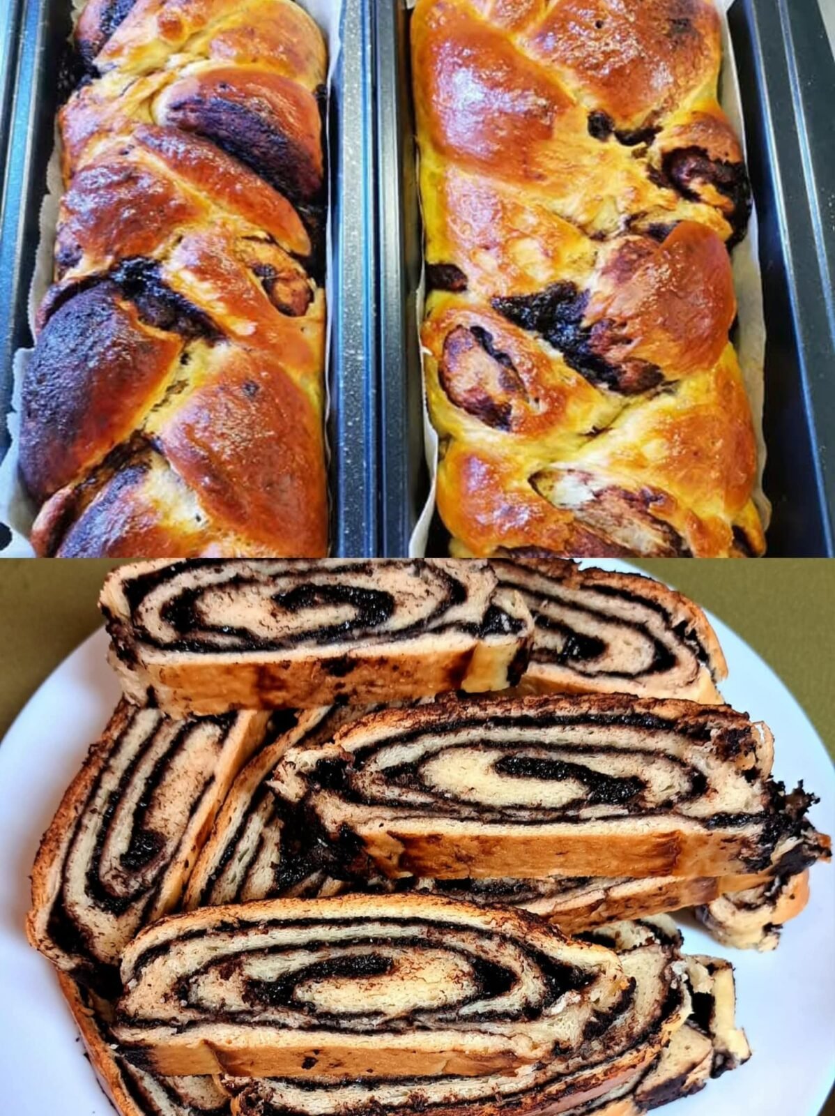 Rețeta adevăratului cozonac cu cacao, lipicios și plin de umplutură