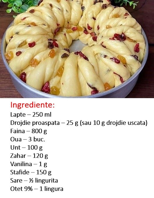 Cozonac pufos cu stafide Cozonac pufos cu stafide