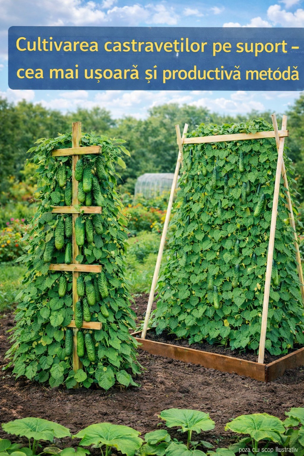 Cultivarea castraveților pe suport vertical – ghid complet pentru o producție bogată Cultivarea castraveților pe suport vertical – ghid complet pentru o producție bogată
