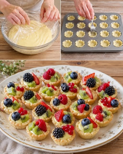 Mini tarte cu fructe care dispar de pe masa in 5 minute