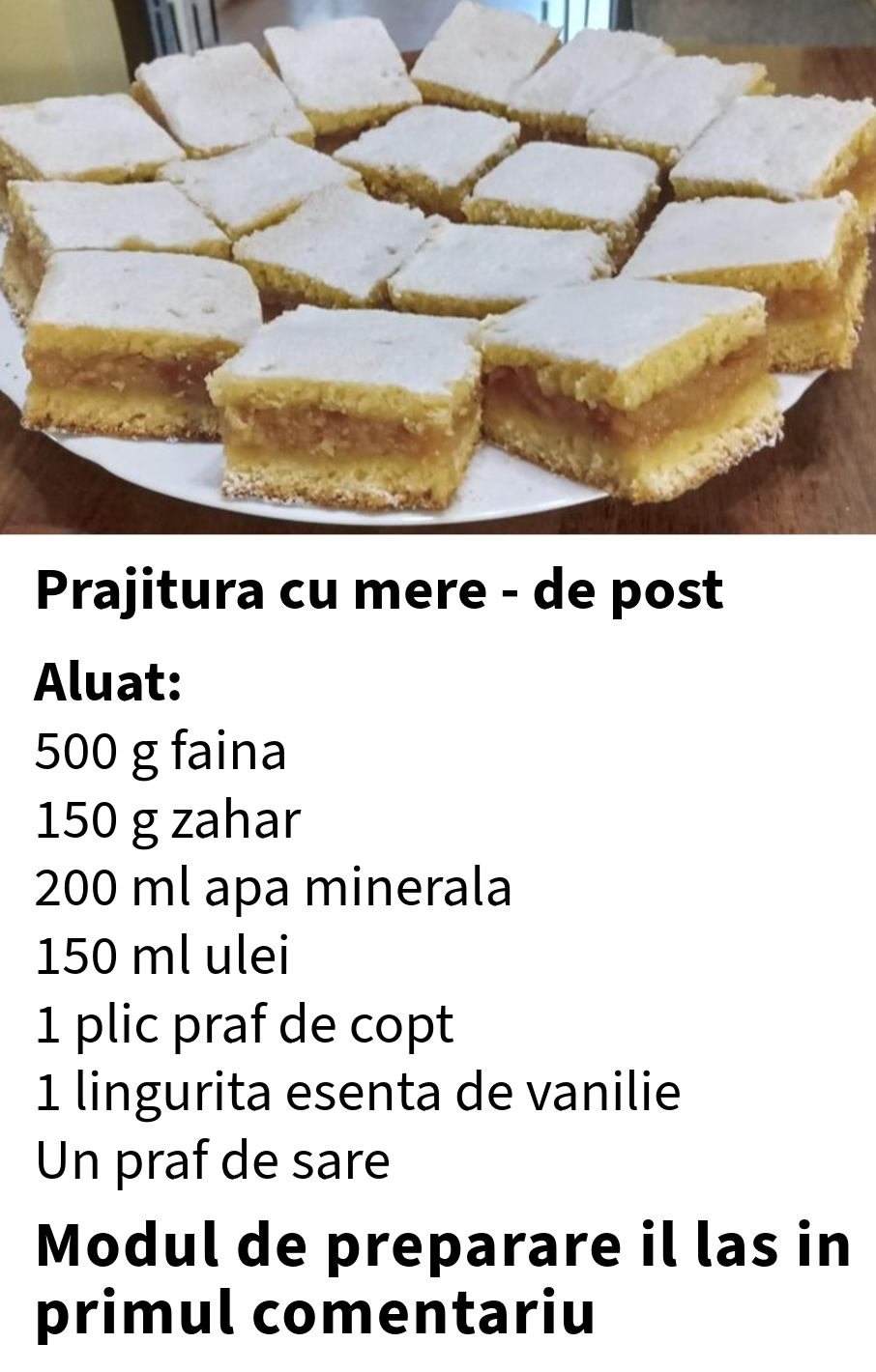 Prăjitură de post cu mere Prăjitură de post cu mere