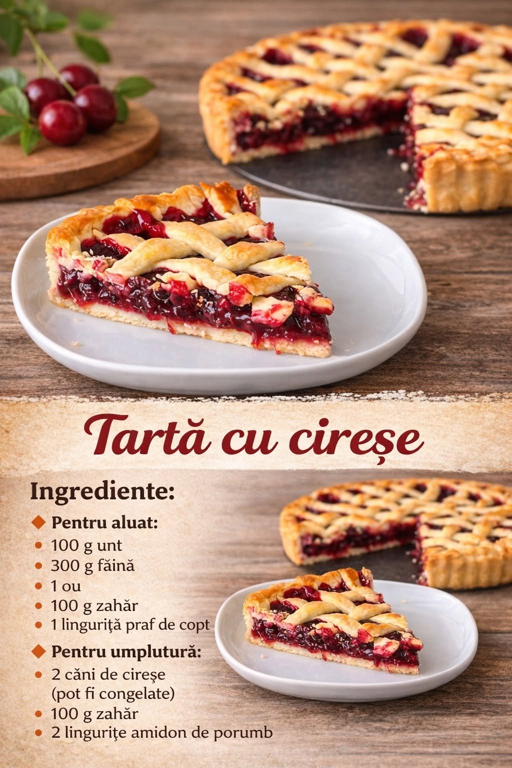 Tartă cu cireșe Tartă cu cireșe