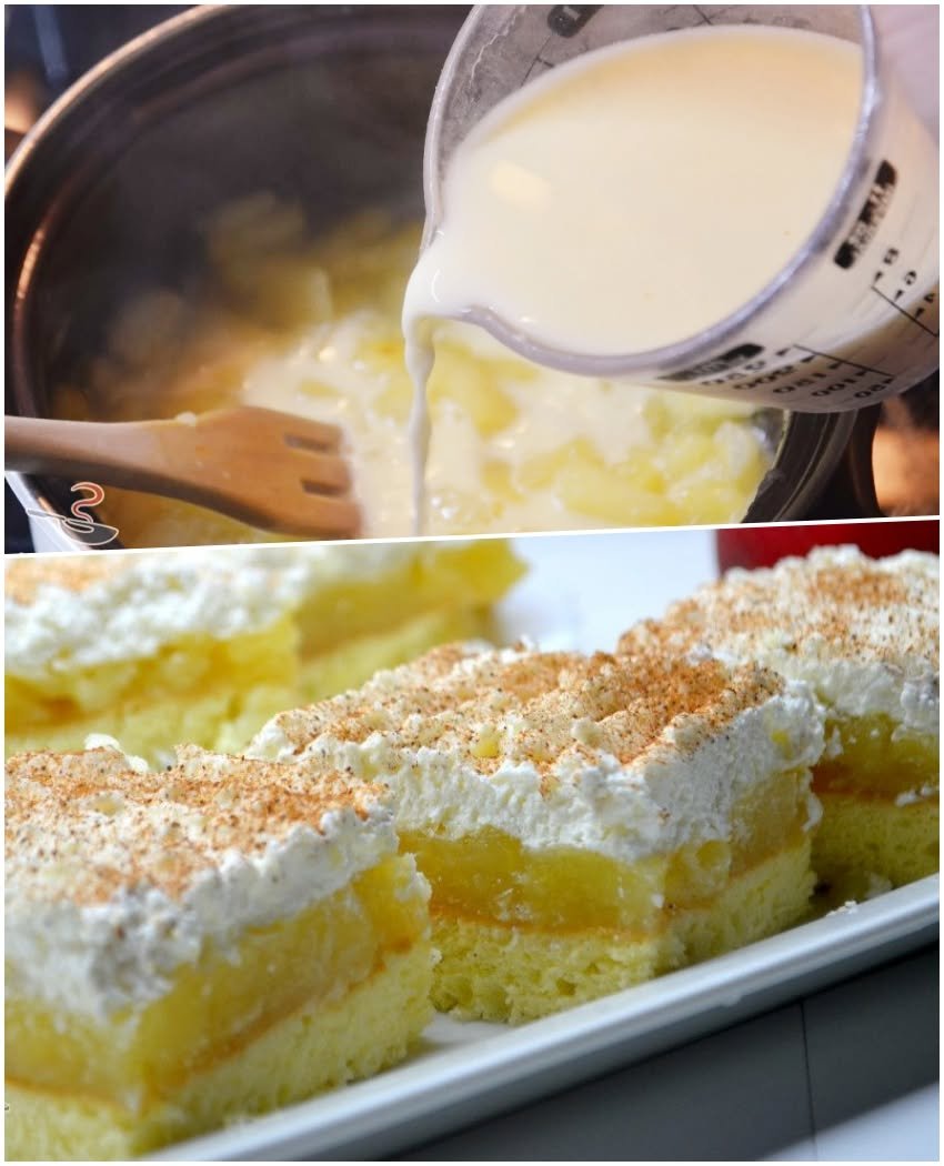 Prăjitură pufoasă și aromată cu mere și cremă