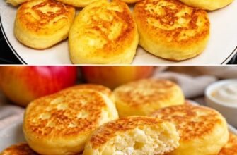 Un pahar de brânză de vaci și un măr 🍏Pentru micul dejun în câteva minute! Chifle cu mere fără drojdie! Delicios!