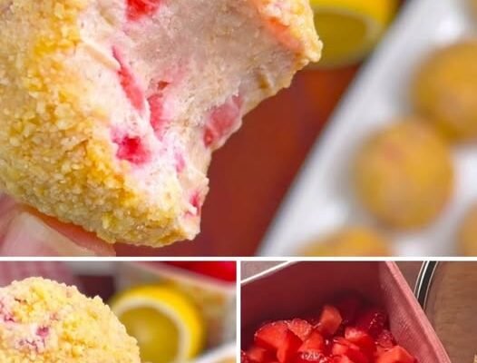 Mușcături de lămâie cu căpșuni: 3 ingrediente 🍓 Fără coacere!