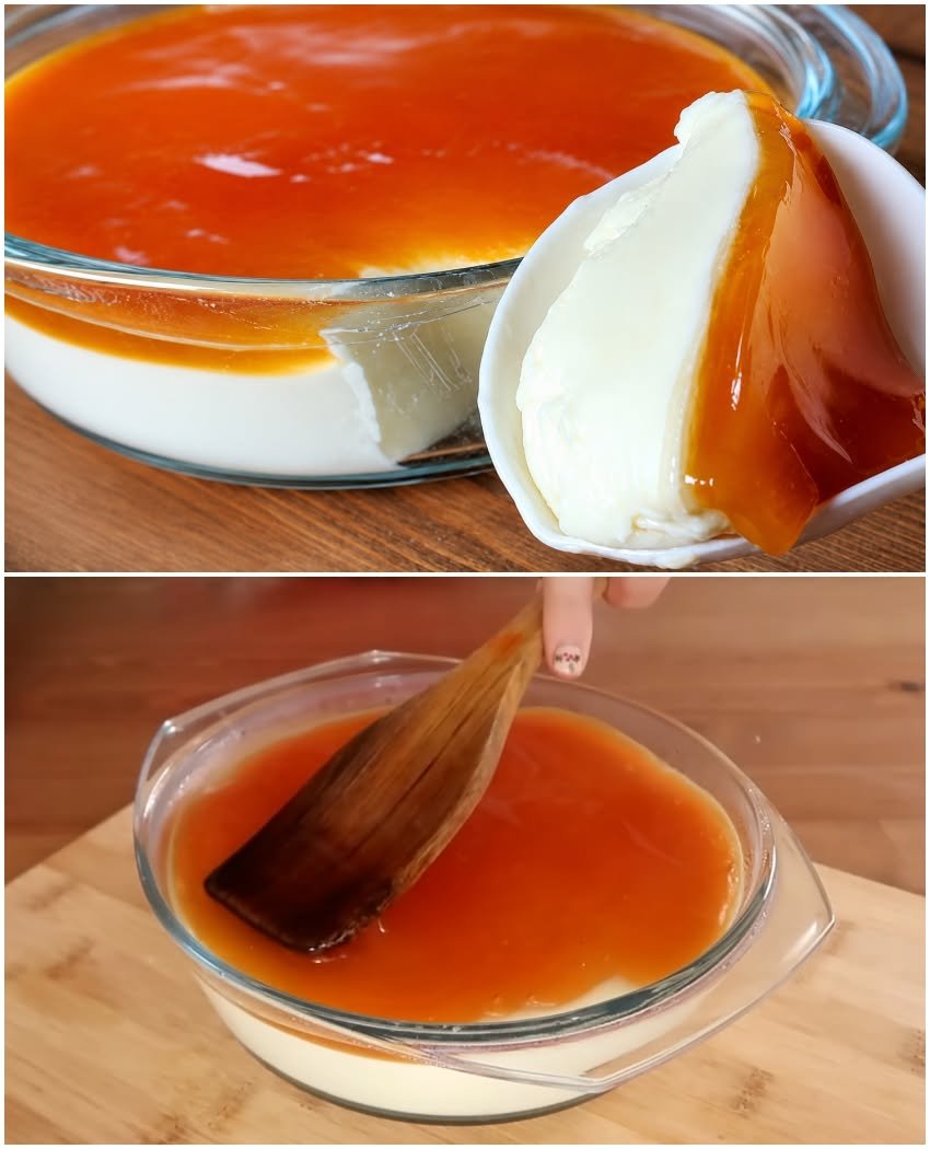 Budincă de lapte cu sos caramel